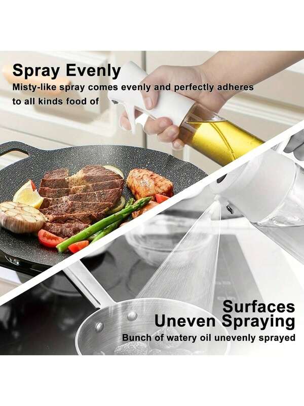 1pc Baking Oil Spray Bottle, Cooking Oil Sprayer, Air Fryer Spray Bottle, Kitchen Baking Supplies, Rapeseed Oil Sprayer, Salad Making, Baking, Frying, Barbecue, Greening, Beauty Salon, Haircut Applicable