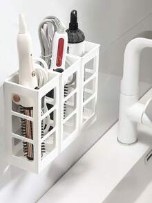 Estantería de almacenamiento multifuncional mejorada para el baño, soporte para rizador, estantería de almacenamiento adhesiva montada en la pared, organizador para baño, cocina, sala de estar, dormitorio, esencial para el hogar - Multicolor - Ver 5