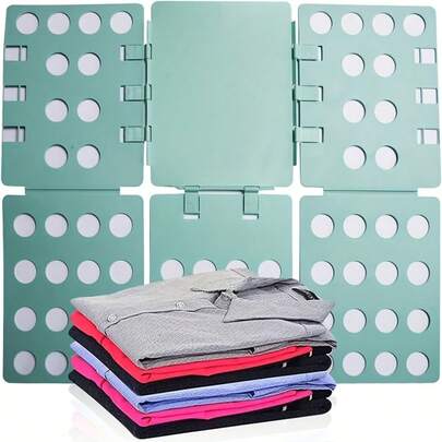 1pc Shirt Folder Board For Efficient Closet Organization And Quick Fold Laundry, Lightweight Plastic T-Shirt Folder To Streamline Home Storage, Durable Slouchy Garment Folder For Wardrobe Organization, Space-Saving Clothes Storage Solution For Everyday Use, Great For Flats, Apartments, Dorms, And Shared Laundry Spaces; Ideal For Organizing Tees, Basic Tops