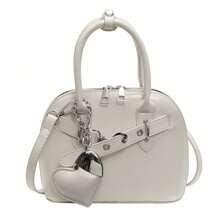 New Minimalist Shell Bag - Versatile Shoulder Crossbody Bag For Women, Featuring Precision Stitching Craftsmanship, Smooth Leather Material, And Stylish Semi-Circular Design For Accessories - Black - View 3