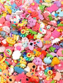 10/30/50pcs Random Resin Accessories Set (No Duplicate Style), Creative And Cute Cartoon DIY Decorations, Multiple Colors, Styles And Designs, The More Quantity The More Varied Styles, Can Be Used As Keychain, Necklace, Bracelet, Dust Plug And Other Pendant Decorations, Great Small Christmas Gift Ideas Bag Accessories Lanyards With Id Holder Car Accessories Bag Charms