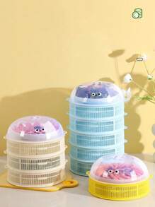 1pc New Hollow Out Food Cover, Multi-Layer Vegetable Washing Basket, Dustproof & Anti-Fly Leftover Food Storage Cover, Cartoon Cat Perforated Food Dome With Lid, For Table, Summer