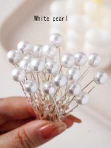 10/20pcs. Elegant Faux Pearl Hair Clips And Flower Hair Accessories - Suitable For Weddings, Parties And Festivals - Wedding Hair Accessories | Elegant Hair Clip Design | Durable U-Shaped Rhinestone Flower Hair Clips, Hair Accessories