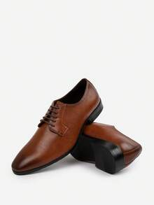 Where’s That From DAVID LACE UP DERBY FORMAL DRESS WORK SHOESPlainWorkwear StyleLace UpOffice - Brown PU - View 5
