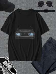 Camiseta clásica de coche BMW M5 - Camiseta de manga corta negra para hombre. Diseño único, ajuste cómodo. Regalo perfecto para amantes de los coches - Negro - Ver 1