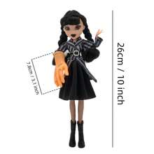 11.8-Inch 10-Inch Gothic Design Style Toy Black Doll Toys, Family Interactive Toy, Beautiful Evening Dress Princess Doll, Black Dress, Black High Heels, Classic Black Braid, Ideal Choice For Collectors And Party Decorations