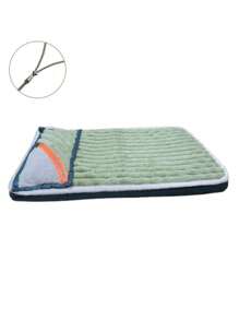 1pc Short Plush Thicken Pet Bed Mat, Removable And Easy To Clean, 3D Egg Shaped Soft Foam, Warm For Winter, Suitable For Medium & Small Cats And Dogs, With Pillow And Oxford Slip-Resistant Cloth
