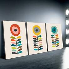 1/3pcs Abstract Floral Wall Art Posters, Modern Style Wall Art, Illustrations Of Colorful Abstract Flowers Wall Art, Minimalist And Vibrant Canvas Artwork Wall Painting Gift, Ideal For Bedroom, Office, Living Room, Nursery, Wall Decor, Home And Dorm Decoration, Unframed / Framed ,Wall Art With Frame - Multicolor - View 6