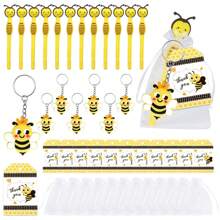 12 sets de llavero y bolígrafo con diseño de abeja, ideal como regalo de cumpleaños, para el aula o como aprecio a los empleados de una empresa