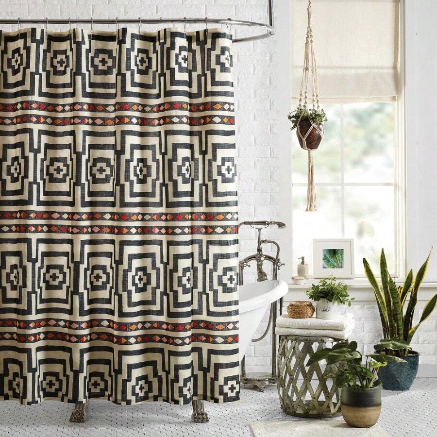 Jungalow Hypnotic Black Shower Curtain 72X72 - 72x72 - View 1