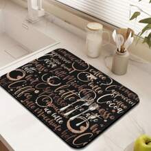 Fun Coffee Mat ,Coffee Bar Mat For Countertops,Absorbent Hide Stain Anti-Slip Coffee Bar Accessories Fit Under Coffee Machine Mat,Dish Drying Mats For Kitchen