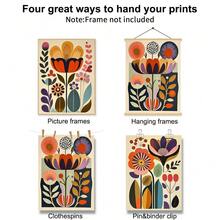 3幅北欧艺术挪威民间艺术花卉版画，北欧墙饰，斯堪的纳维亚民间海报，波西米亚风格墙面装饰，客厅艺术品，无框帆布画，适用于客厅、书房、卧室、浴室 - 彩色 - 查看 8