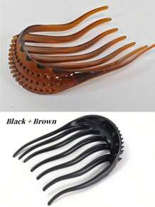 1 pièce/2 pièces Peigne de coiffure pour femmes avec épingle à cheveux en plastique pour créer un chignon, une queue de cheval décontractée. Peigne à cheveux en plastique noir pour rehausser les cheveux. Accessoire de coiffure, support de queue de cheval. Cadeau quotidien, de Noël ou de la Saint-Valentin pour les femmes et les filles.