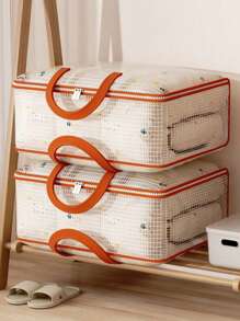 Large Capacity Waterproof Storage Bag, Foldable Clothing Storage With Handles, Large Capacity Storage,Household Large-Capacity Clothing Quilt Storage Bucket, Dust And Moisture-Proof Bag, Double Zipper With Handle, Storage Box, Moving Travel Storage Basket, Ideal Storage, Under-Bed Storage