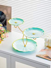 1pc 3-Tier Candy Dish, Creative Fruit Plate, Snack Tray, Dessert Platter, Suitable For Christmas, Halloween, Easter, Thanksgiving, Christmas Yard BBQ Cake Stand - Multicolor - View 16