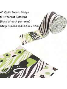 Jelly Roll Fabric Strips For Quilting, Crafting, And Sewing, 40 Strips Bundle, Soft Cotton For Blanket, Rug, Upholstery, Home Decor, And Purse Making, Valentine's Day Heart Love And Floral - Heart Love and Flowers - View 3