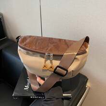 New Arrival: Contrast Color Crossbody Bag - Large Capacity Shoulder Sling For Women, Perfect For Casual And Outdoor Use - Green - View 3