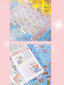 Notebook Stickers, Stickers For Girls And Children, Lovely Cartoon Stickers, Pure Handmade Stickers For Decorating Notebooks, Guka Decoration. - Multicolor - View 3