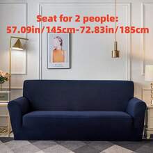 1 buah Sarung Sofa Sutra Susu Warna Polos, Elastis, Cocok untuk Semua Musim, Sesuai untuk Sofa Ruang Tamu & Kamar Tidur, Tahan Debu dan Kotoran - Navy Blue - View 13