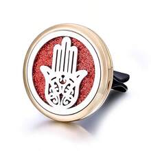 1 件可再填充汽车空气清新剂香水扩散器夹，汽车出风口车内配件，汽车香薰扩散器带 10 个垫