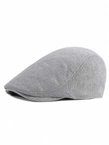 1pc Men & Women Beanie Hat, Solid Color Knitted Beret Cap, Simple Style, Suitable For Spring/Autumn - 55-59cm - View 8