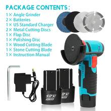 Cordless Angle Grinder Kit - 16800RPM Brushless Electric Metal Grinder With 3-1/4" Cutting Wheel, Flap Wheel, And Wool Carving Wheel For Precision Cutting & Grinding, AG0200S Tools - 藍色 - 查看 9