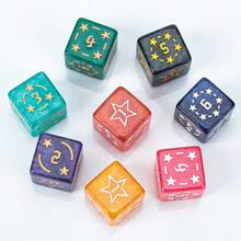 Easytoday 7pcs/Set New Star Carving Dice Set, Acrylic D4 D6 D8 D10 D20 Polyhedral Dice With 8 Colors, High Quality For Tabletop Games - Multicolor - View 4