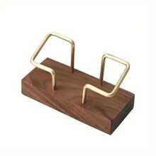 1pc Business Card Holder Box, Minimalist Desk Organizer In Beechwood And Walnut Wood With Metal, Transparent Acrylic, Simple Business Style, High Capacity, Thick & Sturdy Iron, Easy To Clean, Non-Slip Design, Home/Office Supplies