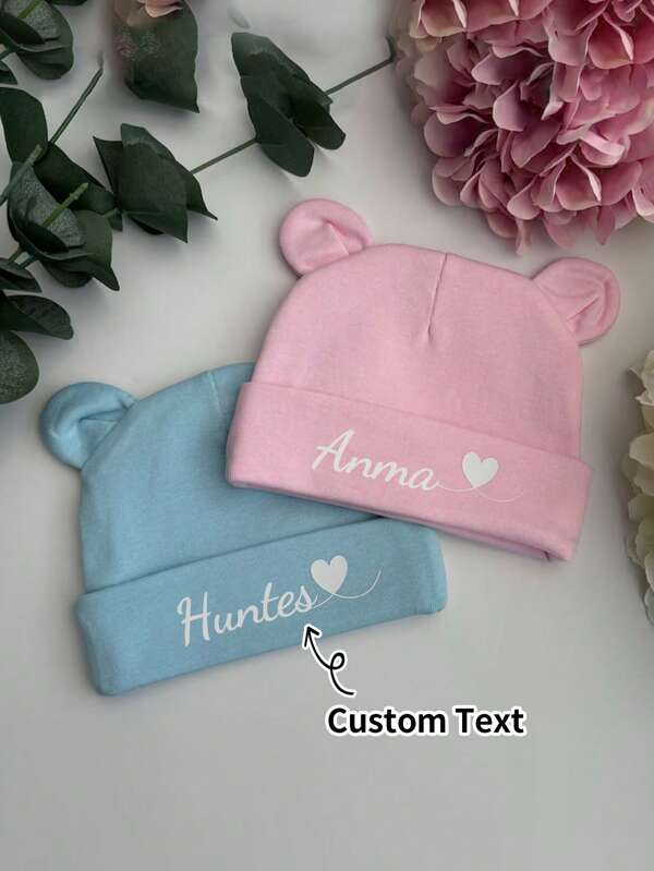 1pc Customized Baby Name Newborn Beanie Hat, Daily Use For Baby Boys & Girls, Scratch-Resistant & Warm, Suitable For All Seasons, Personalized Print Name/Logo, Ideal Gift For Babies, Baby Shower Gifts,Multi-Functional,Ornamental,Letter,Stylish,Modern,Colorful,Cute,Adorable,Casual,Custom,Personalised,Unique,Customized,Ideal Gifts For Him,Ideal Gifts For Her