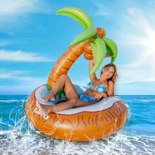Summer Giant Water Supplies Vacation Party Adult Pool Party Oversized Inflatable Floating Row Coconut Tree Swimming Ring Water Lounge Chair - Multicolor - View 5