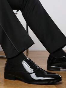 Where’s That From NICK OXFORD LACE UP WORK DRESS SHOES - Black Patent - View 1