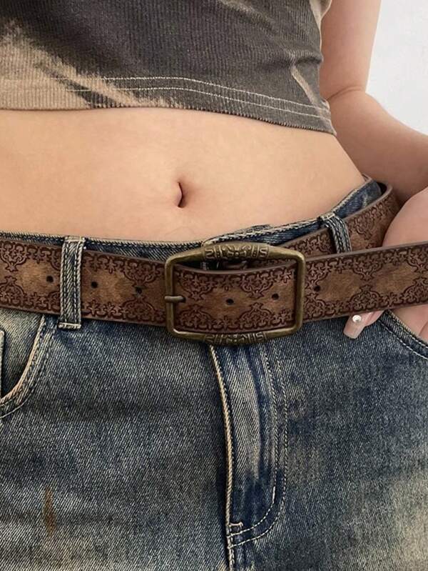 1pc Vintage Hole-Less Belt, Fashion Men's Business Casual Pants, Jeans Waist Belt, Suitable For Teens, Summer Casual, Outdoor, Athletic, Vacation, Travel, Graduation Gifts, Birthday Dress Accessories, Daily Wear