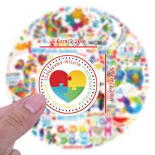 55 Piezas Pegatinas del Día Mundial del Autismo, Pegatinas de estado de ánimo, Pegatinas de aliento, Pegatinas de vinilo, Paquete de pegatinas estéticas para laptop, Pegatinas para monopatín, Pegatinas para botellas de agua, Pegatinas para cuadernos