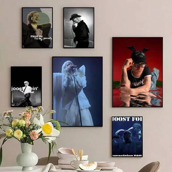1/6pcs Joost Klein Singer Poster HD Poster Home Room Bar Cafe Decoration Art Wall Painting Picture, Suitable For Home Bedroom Kitchen Living Room Bathroom, Frameless Wall Art, Office, Hotel, Cafe, Bathroom Decoration, Frameless