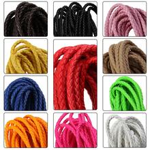 5 件/包 6 毫米 PU 编织绳，彩色圆绳，适用于手链、项链、钥匙扣、DIY 手工珠宝配件