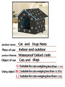 1 PC Waterproof Cat Nest Cat House Outdoor Warm Cat Nest Detachable And Washable Cat Tent For All Seasons Universal,Outdoor Cat House Weatherproof Cat Small Dog Warm Pet Shelter Carrier