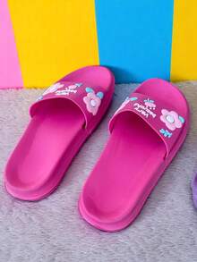 Sandalias económicas para mujer con diseño de flores, Sandalias de buena calidad y duraderas - Rosa Fucsia - Ver 3