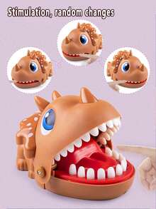 1pc Funny Trick Game Toy, Triangle Dinosaur Biting Finger, Big Mouth Crocodile Dinosaur Toy, Interactive Toy For Children
