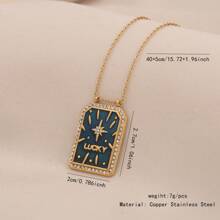 Freegrow 1pc Heart-Shaped 8-Pointed Star Fish Tarot Pendant Necklace, Suitable For Women Everyday Wear