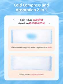 Assorbente perineale assorbente 2 in 1 e ghiaccio istantaneo per cure post-parto. Essenziale pronto all'uso per il dopo parto, la maternità e le cure post-partum