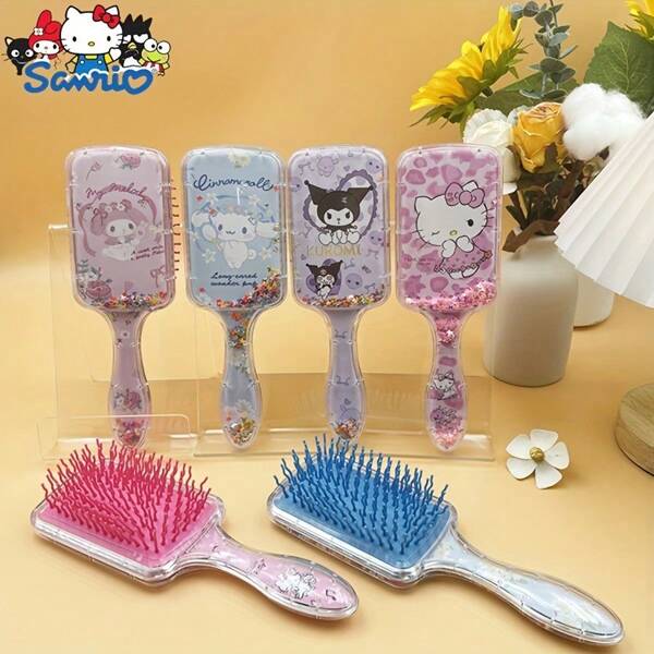 Sanrio Sanrio Hello Kitty Hair Brush For Women, ABS Plastic Handle, For Cinnamoroll Fluffy Style Hairdressing Comb, Soft Finishing Hair Comb For All Hair Types - Plastic Bristle, Gentle Scalp Massager, Styling, Relaxation Tool For All Hair Types