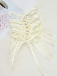 20pcs/10pcs/5pcs Ribbon Bow Flower Gifts Packaging, Cake Decoration, Handmade Sewing Accessories Bows, DIY Jewelry & Hair Accessories - Beige - View 11