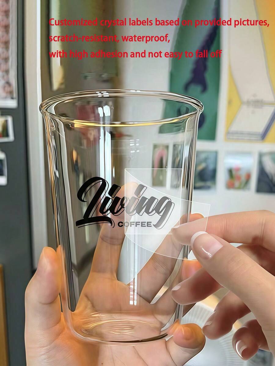108/63/35 Pcs Customized Clear Scratch-Resistant Waterproof Crystal Labels, Multi-Size Options, Customized Logo, High Adhesion, Suitable For Home, Office, Events, Gifts, High-Definition Printing, Peel-Off Logo / Trademark Stickers, Personalized Gift