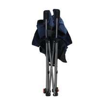 Silla reclinable ajustable para camping - Plegable y portátil con 3 posiciones, portavasos, bolsillo lateral y bolsa de transporte - Ideal para exteriores, playa, deportes - Azul oscuro - Azul - Ver 8