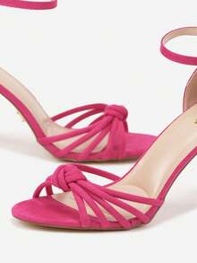 Vices High Heel Sandals Decorated With A Knot - Violet Purple - View 4