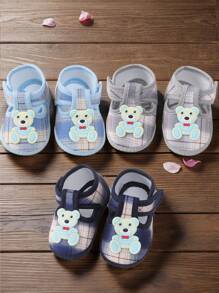 1Pair Newborn Baby Boy Girls Shoes Spring Autumn Lovely Bear Anti-Slip Sneaker Soft First Walkers Crib Shoes