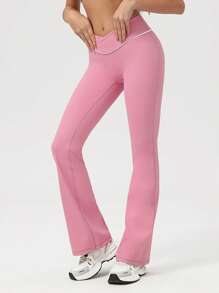 Sodalemon Pantaloni casual da donna, a campana, per yoga e corsa, con blocchi di colore, che slanciano il fondoschiena