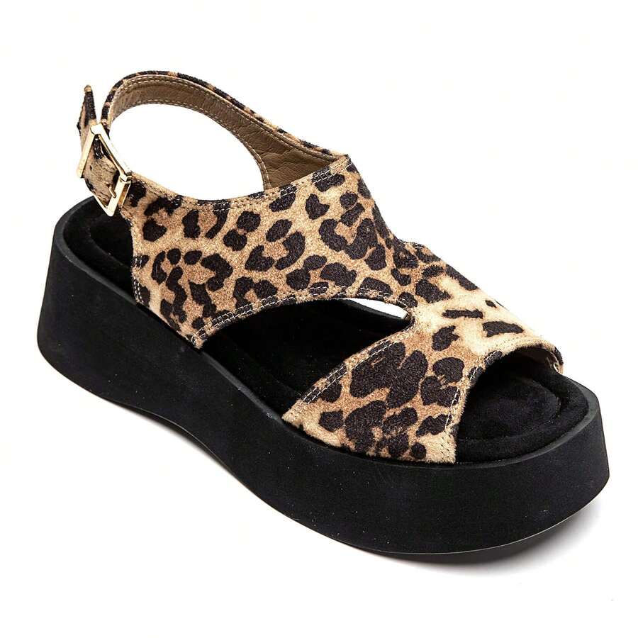 Sandalias de plataforma de novia estilo arrière croisé – Confort et allure moderne - LEOPARDO - Ver 1