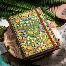 1Pc, A5, 100Pages, Butterfly Flower Vintage Watercolor Sketchbook, Bandage Sketchbook, Golden Foil Laser Notebook,Marker Pen Handmade Sketchbook, Hardcover Travel Journal, Artist's Handbook Diary, 160gsm Thickened Blank Paper,Perfect For Watercolor Painting, Journaling,Perfect Gift,Back To School,School Supplies