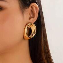 Fashionable Abstract Asymmetrical Wavy Stud Earrings